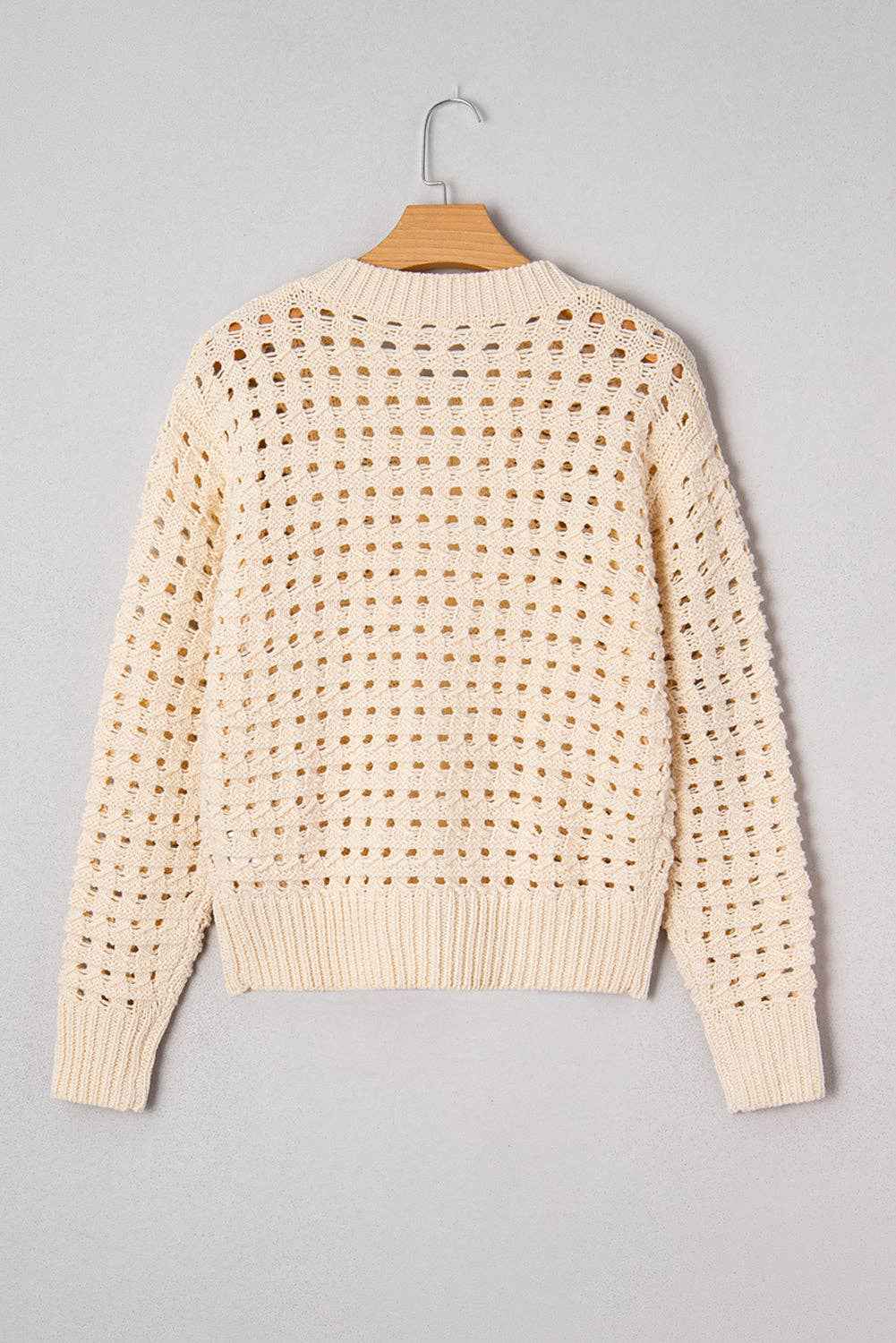 Hollowed Knit Zip Up Sweater Cardigan