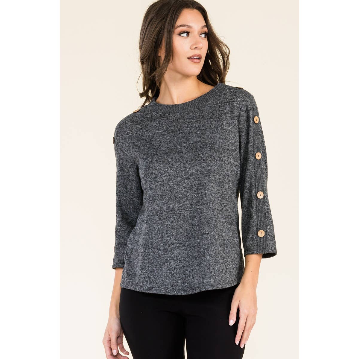 Button Sleeve Sweater