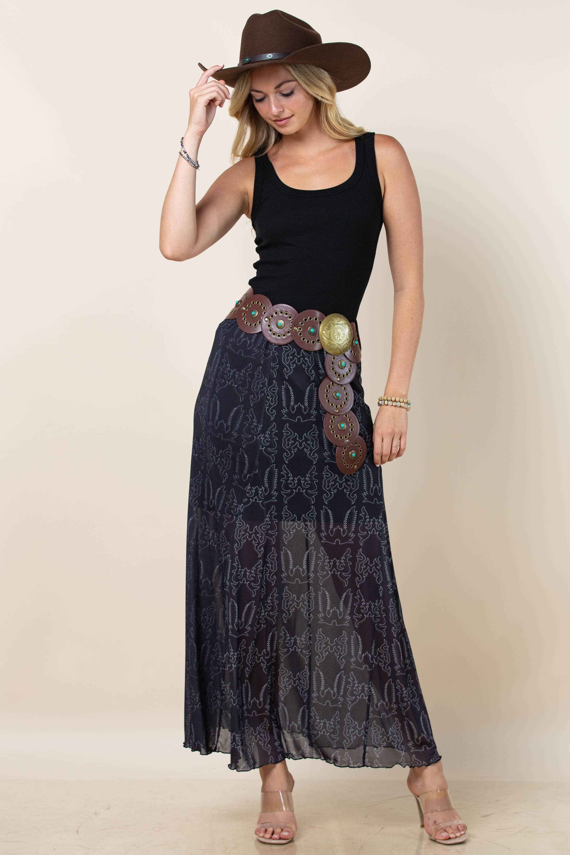 Reese Bootstitch Print A Line Skirt