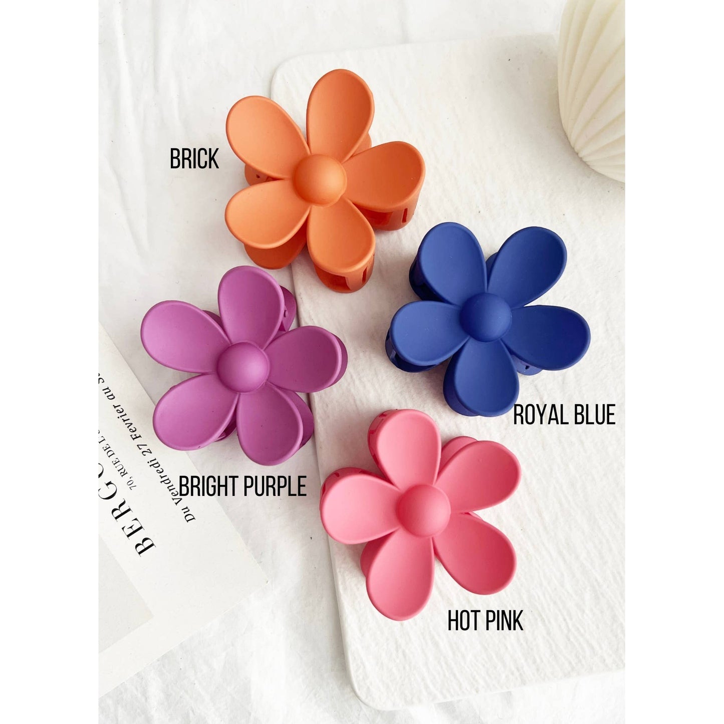Flower 3-Inch Hair Clips