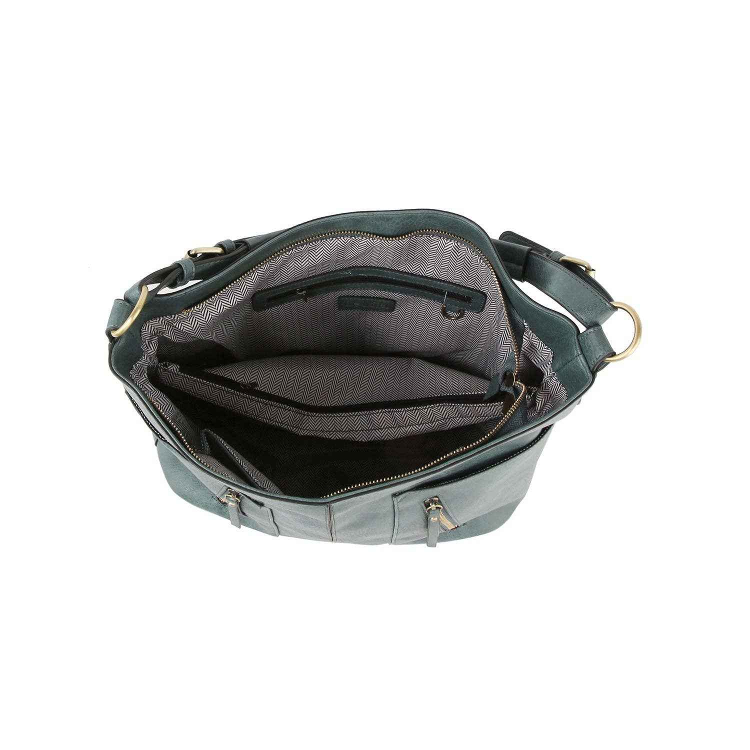 Front Zipper Hobo Shoulder Bag