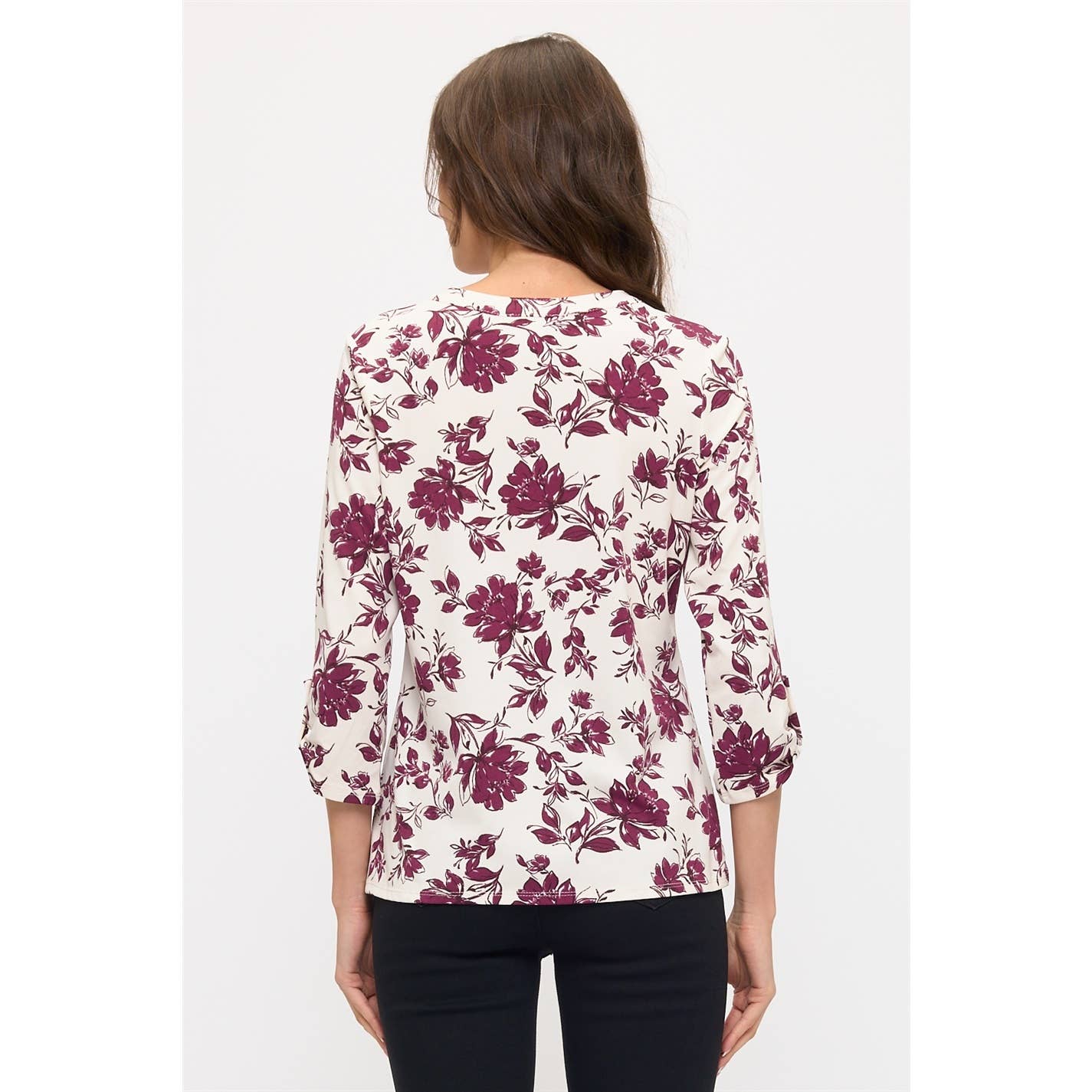 Sloan Floral Split Neck - Threads Boutique