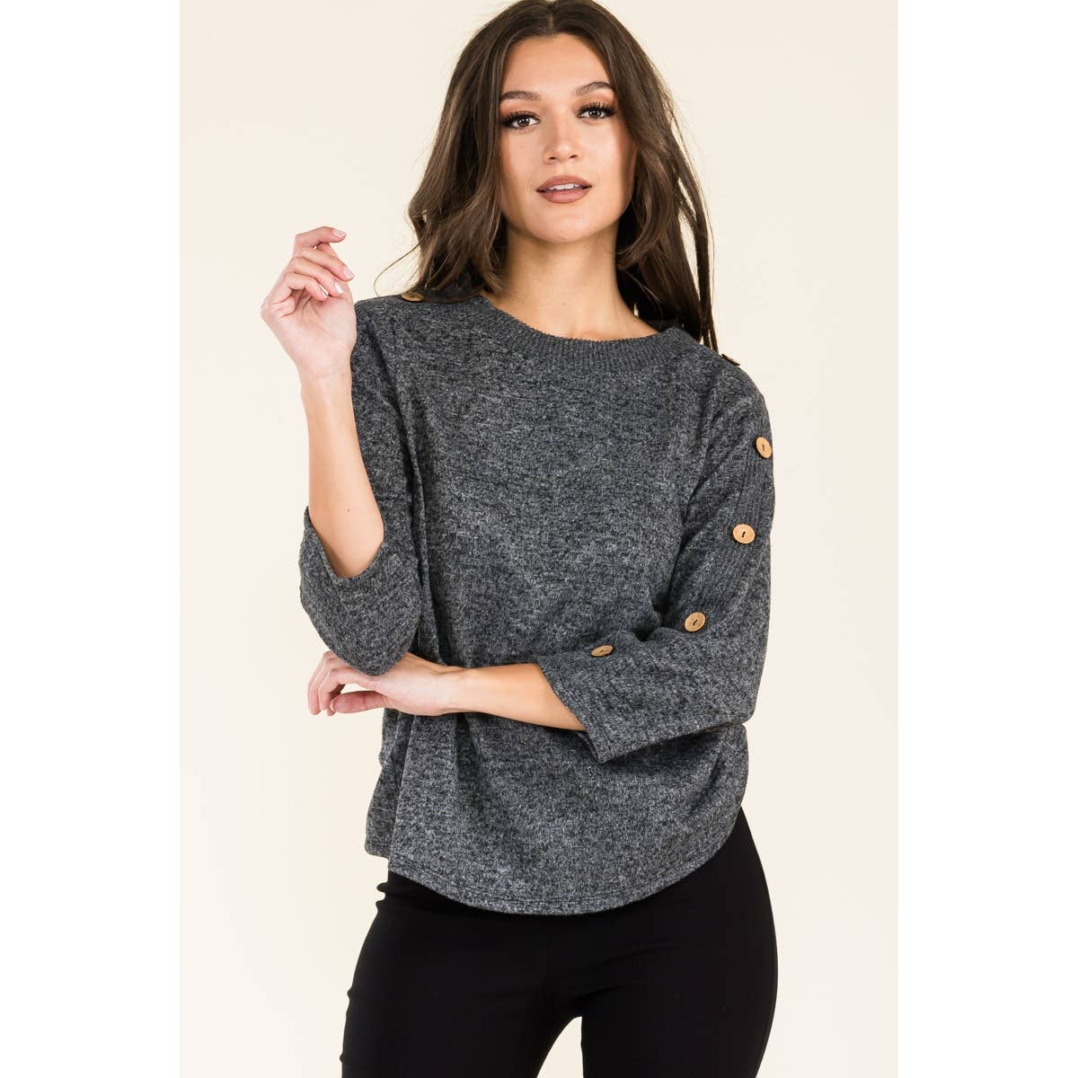 Button Sleeve Sweater