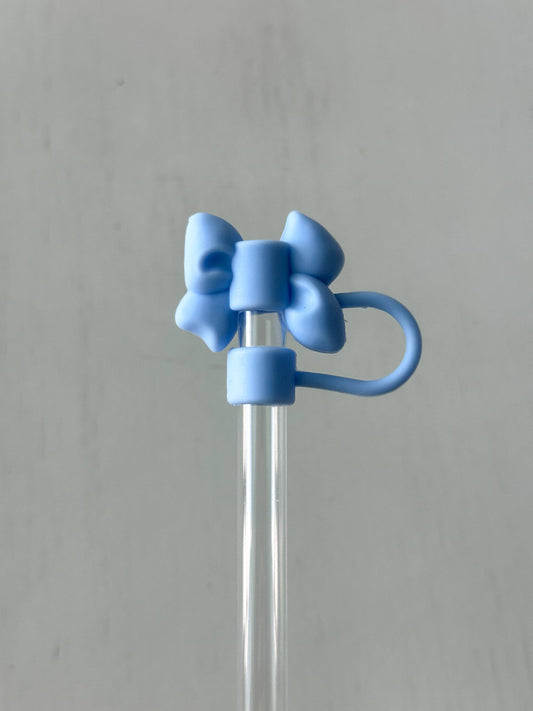 Straw Cover 10MM "Blue Bow" - Threads Boutique
