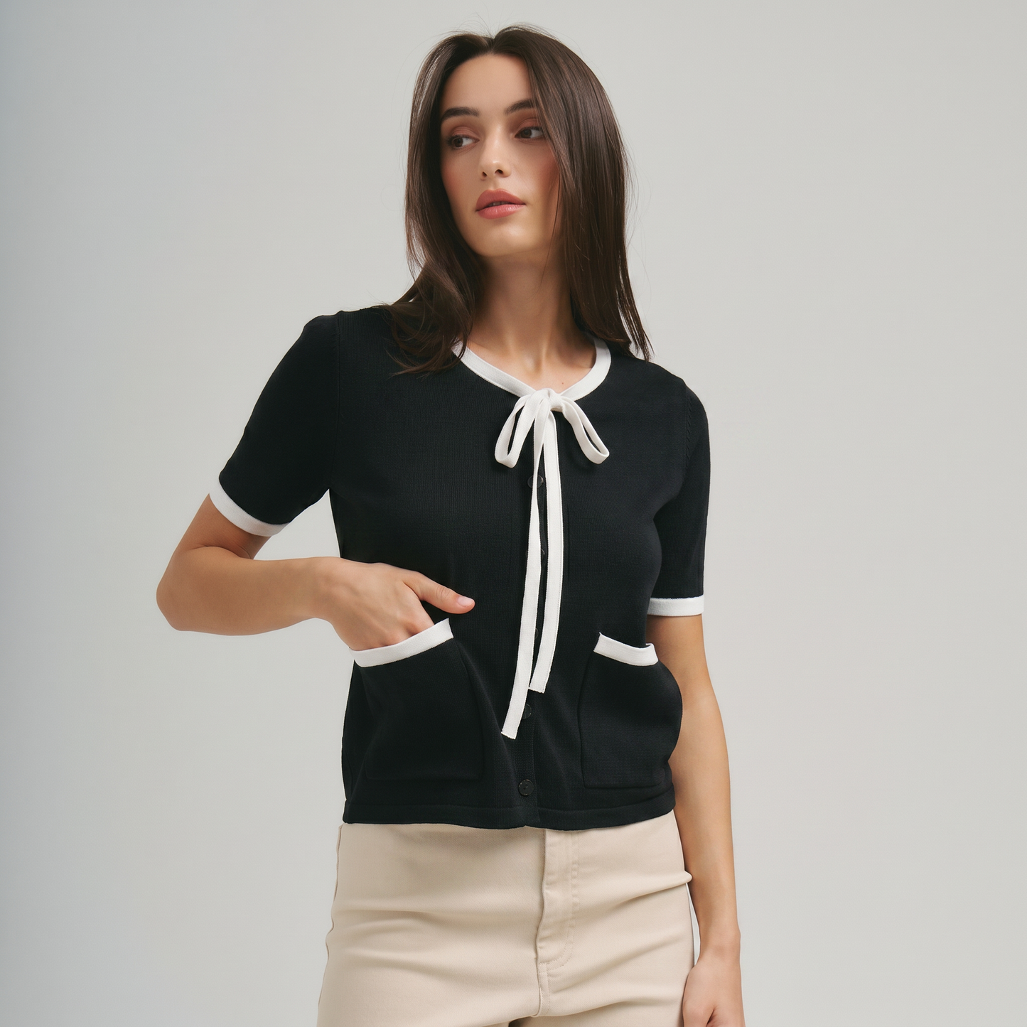 Chelsea Contrast knit top