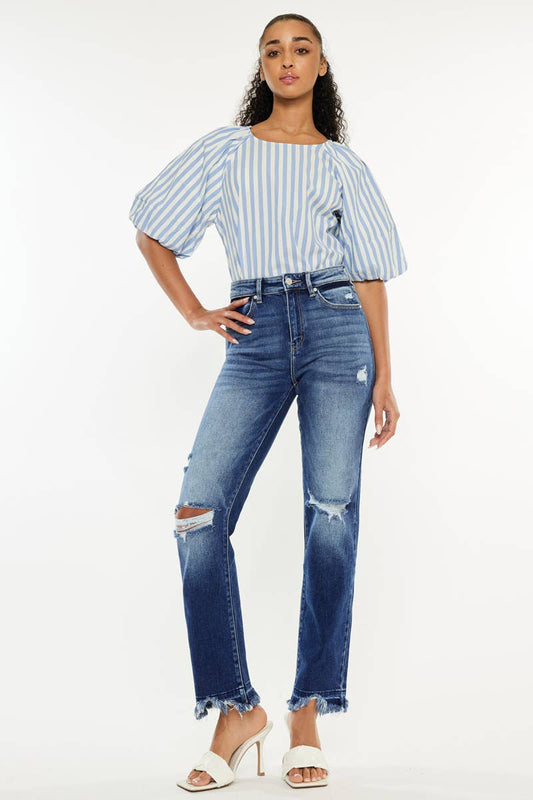 Kan Can High Rise Slim Straight Jeans