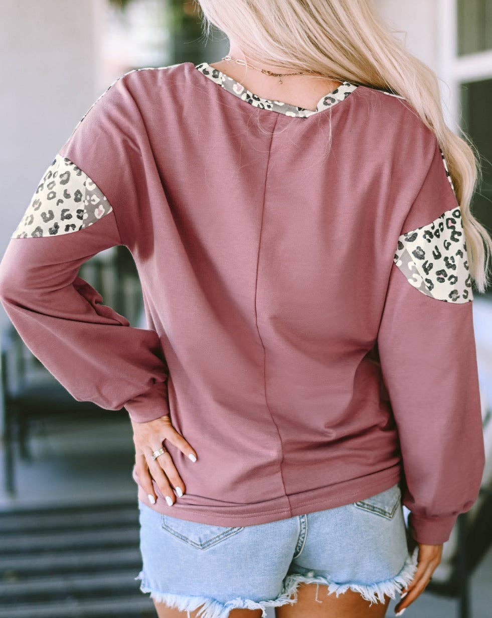 Leopard Patchwork Top