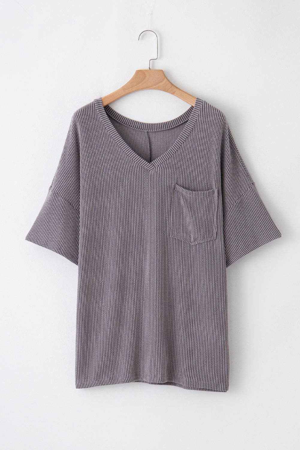 Textured V-Neck Plus T-Shirt