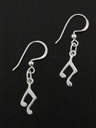 Music Notes Silver Earrings