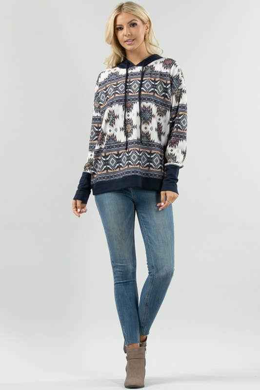 Tania Aztec Print Hoodie