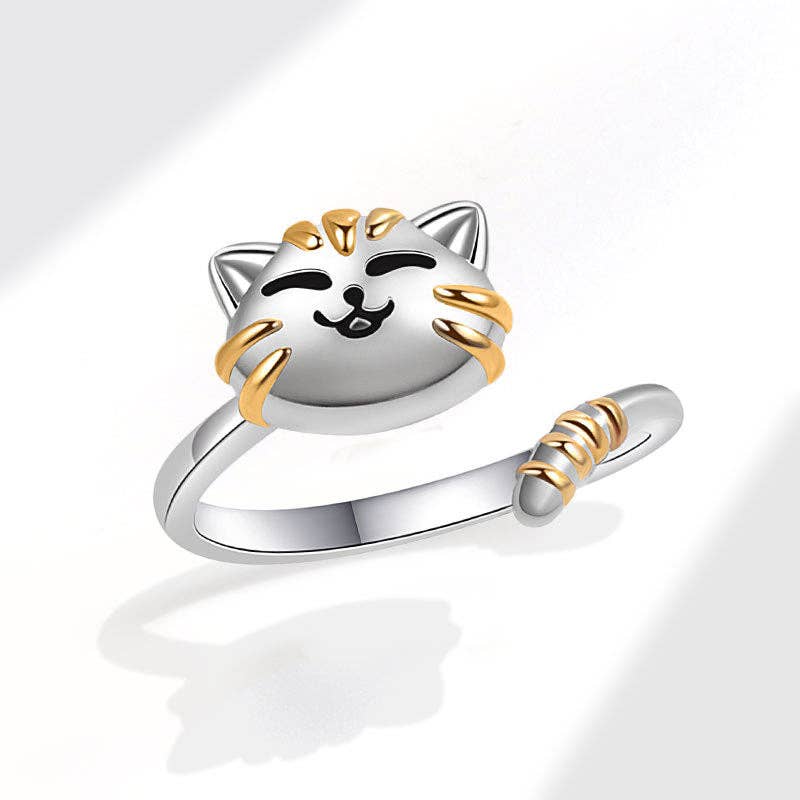 Dainty Cat Fidget Spinner Ring