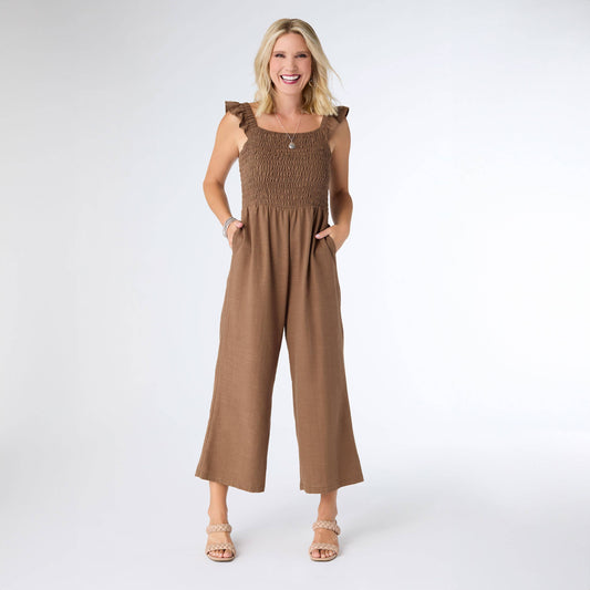 Kohde Wide Leg Smocked Jumpsuit