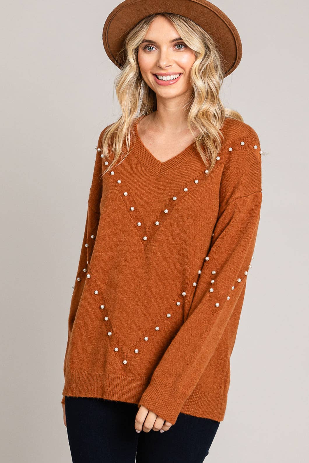 Pearl V-Neck Sweater