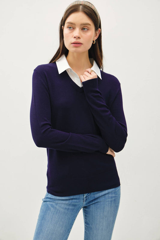 Claire Collared V neck