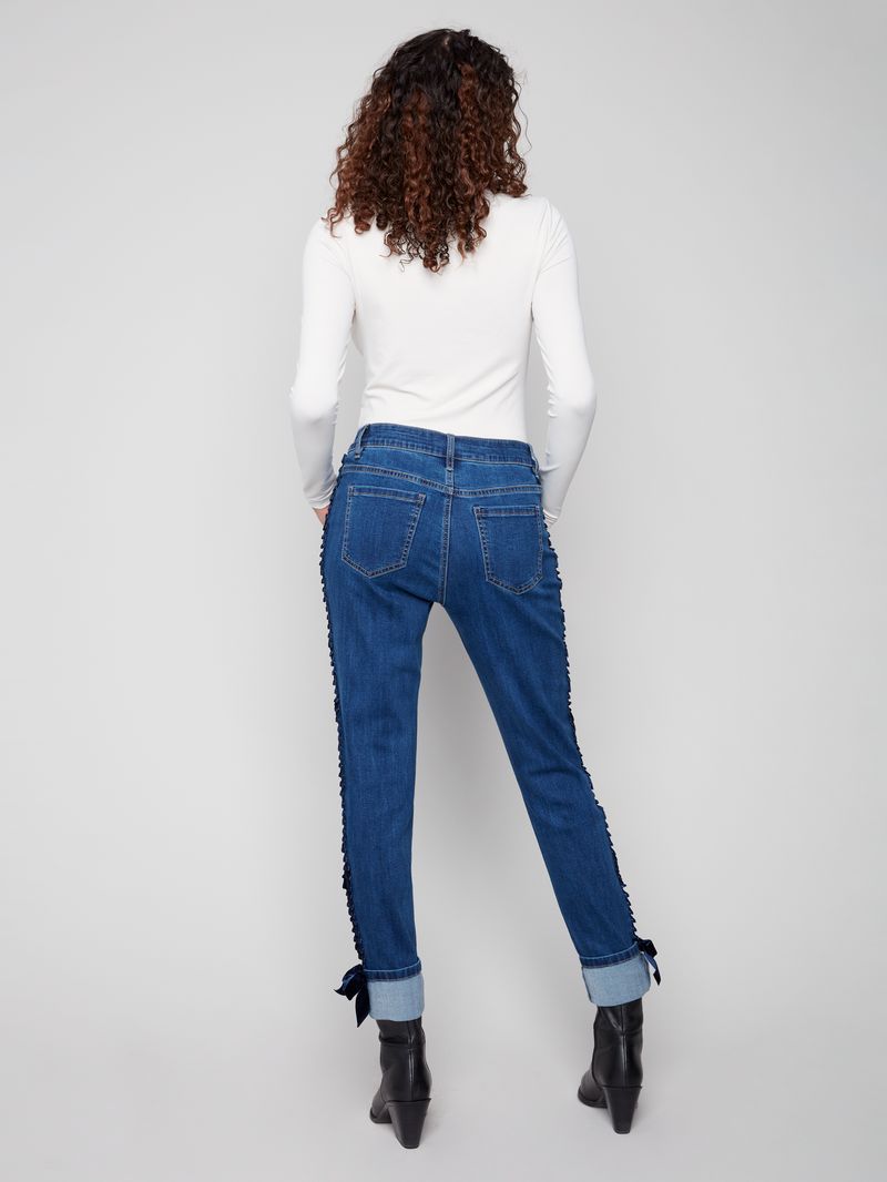 Slim Leg Ribbon Jeans