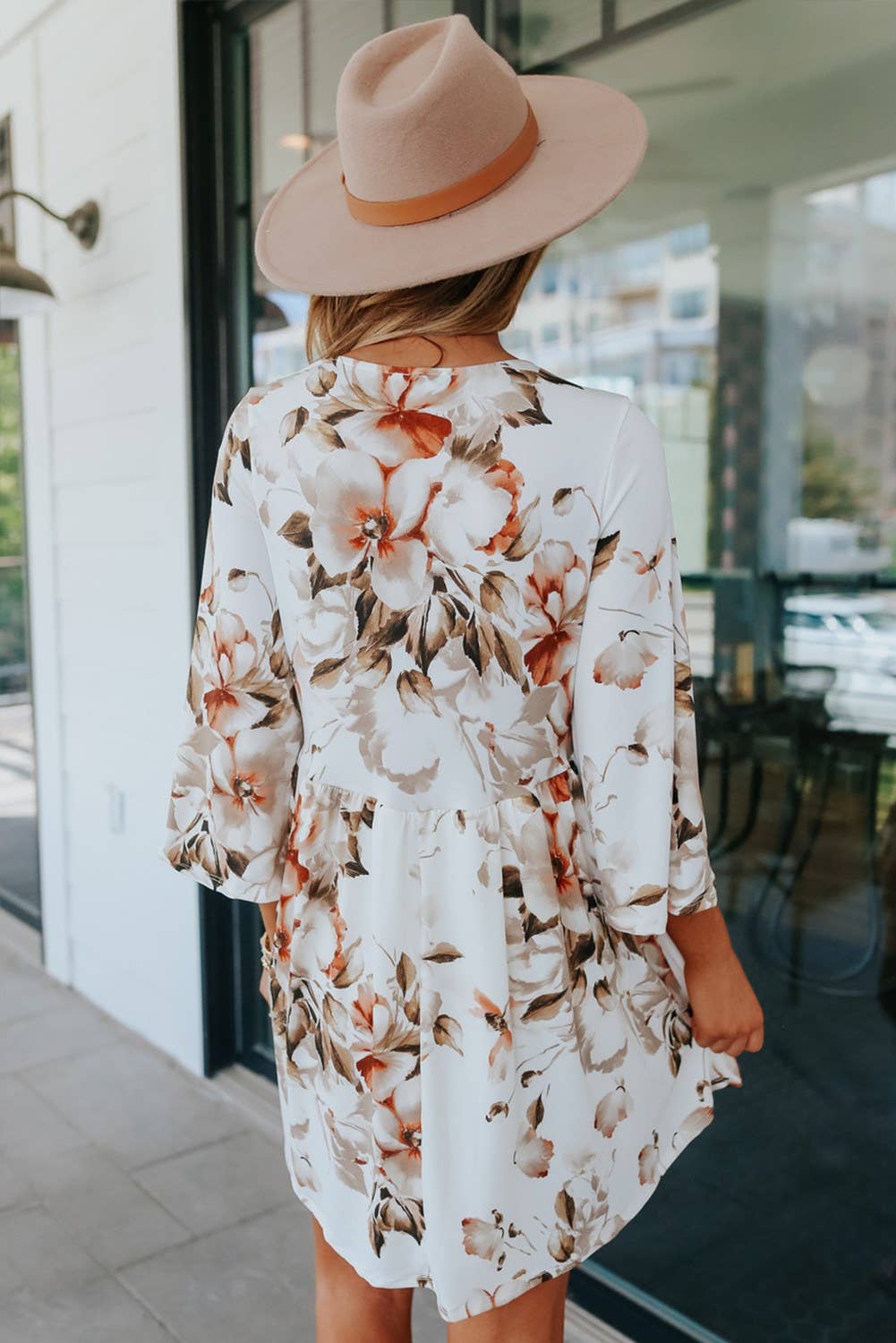 Floral 3/4 Sleeve Dress