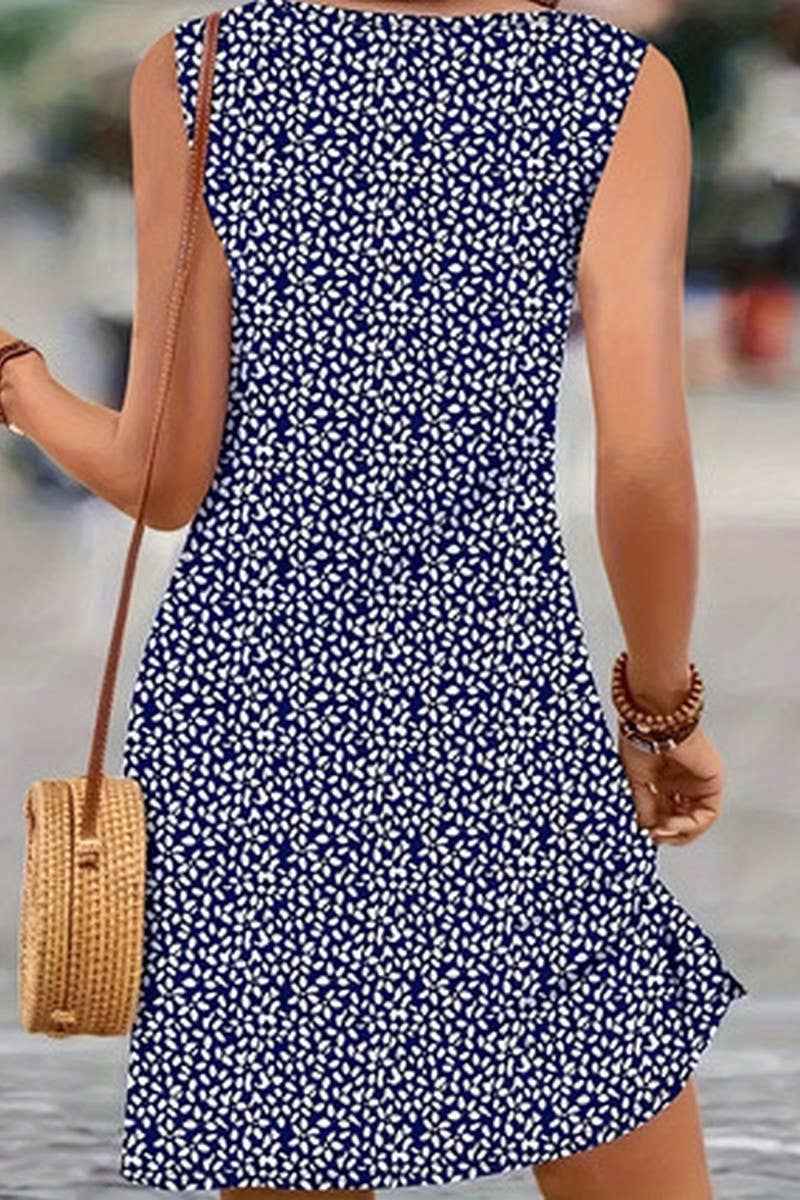 Floral Polka Dot Midi Dress