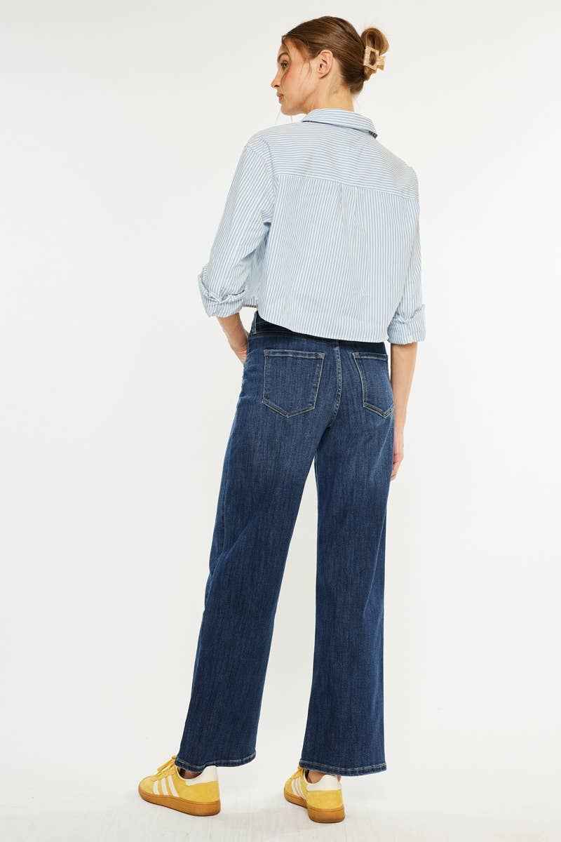Kan Can USA - CRATER  OPEN PACK HIGH RISE WIDE LEG JEANS-KC20030D