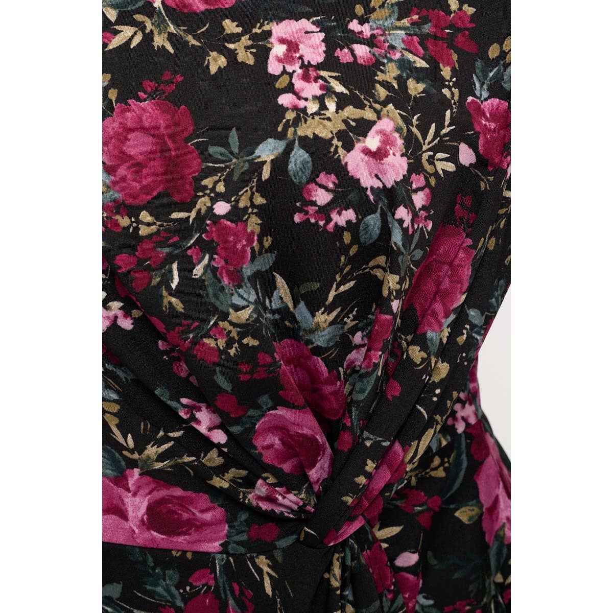 Perseption - FLORAL MIX MEDIA SCOOP NECK TWIST SIDE FASHION TEE