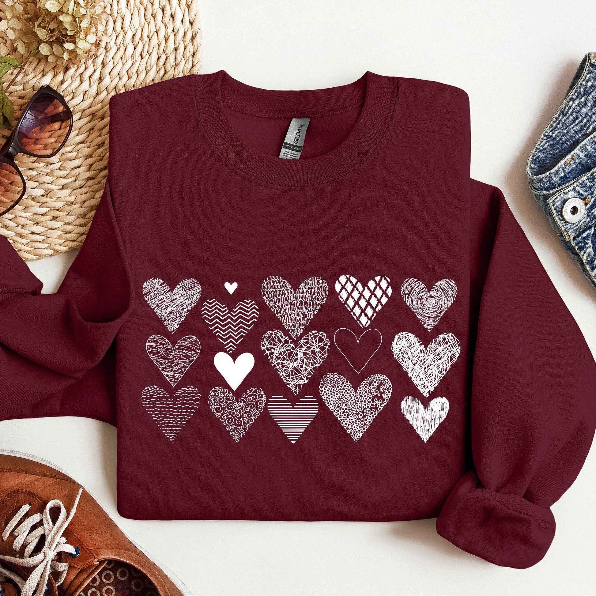 Refinery Number One LLC - Heart Doodles, Sweatshirt, Valentine's Day