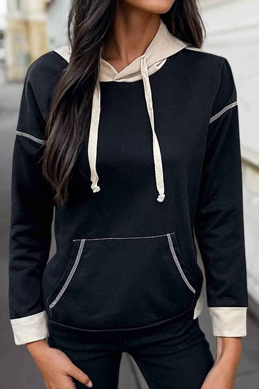 Colorblock Hooded Sweatshirt