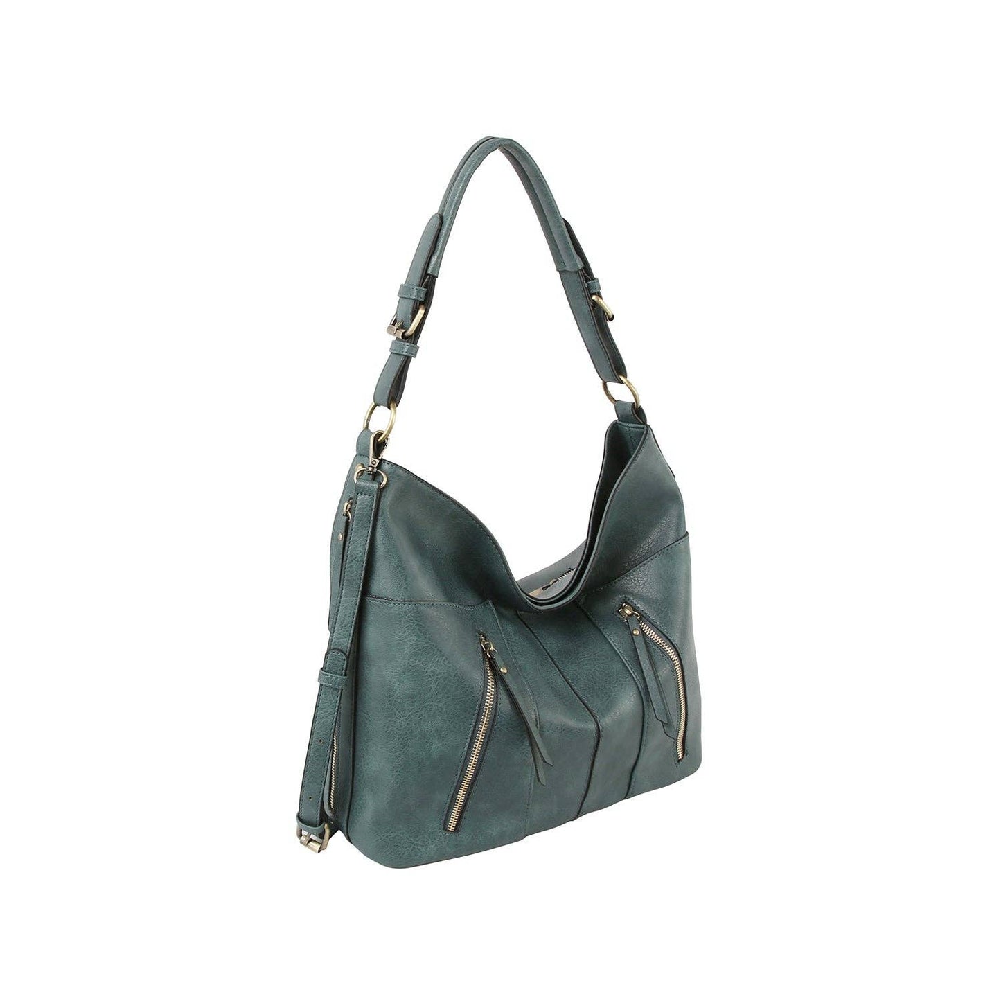 Front Zipper Hobo Shoulder Bag