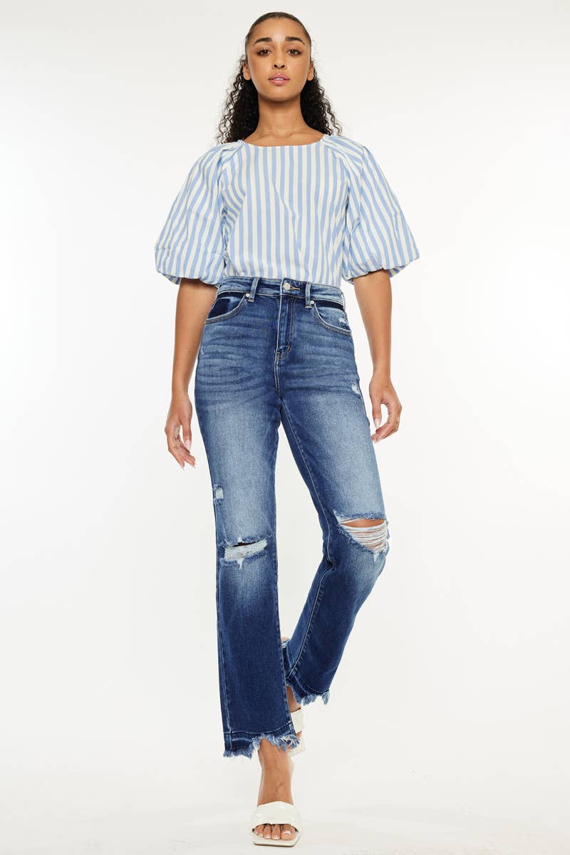 Kan Can High Rise Slim Straight Jeans