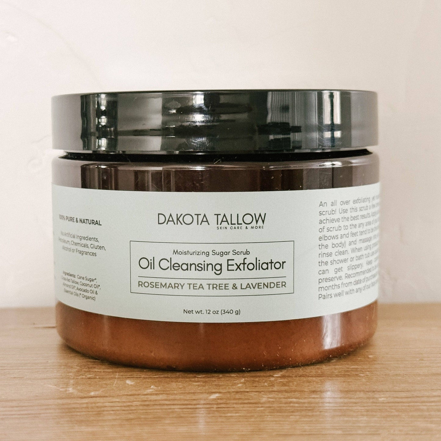 Dakota Tallow Skin Care - Oil Cleansing Makeup Remover | Sugar Scrub Exfoliator