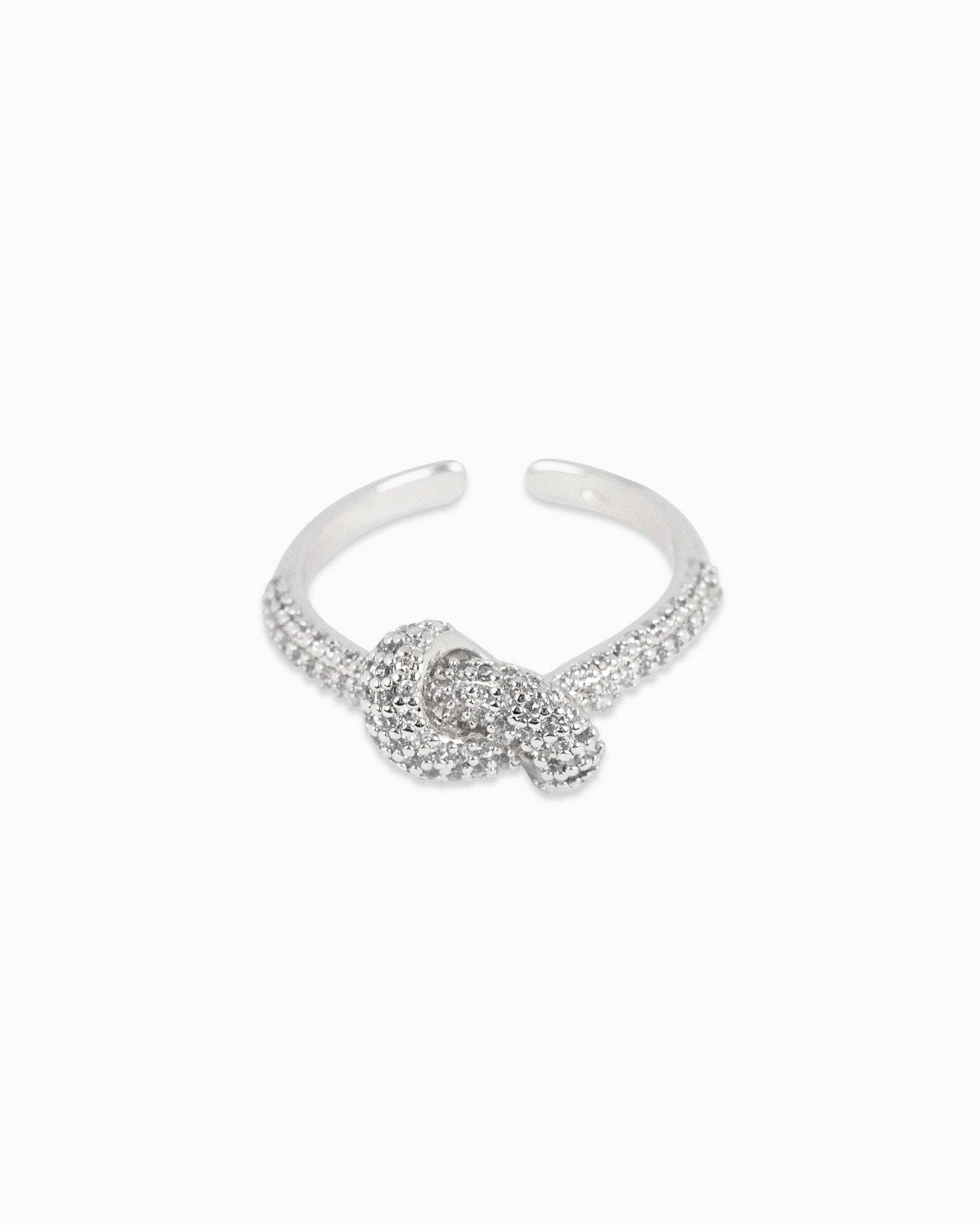 Bold CZ Pave Knot Ring