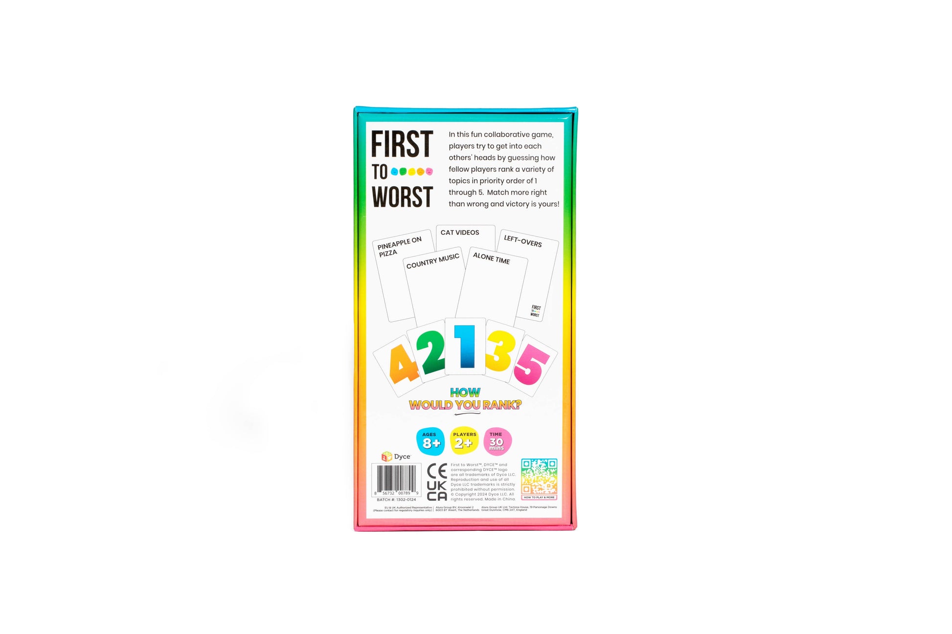 FIRST TO WORST: How Your Friends & Family Rank Things Game - Threads Boutique