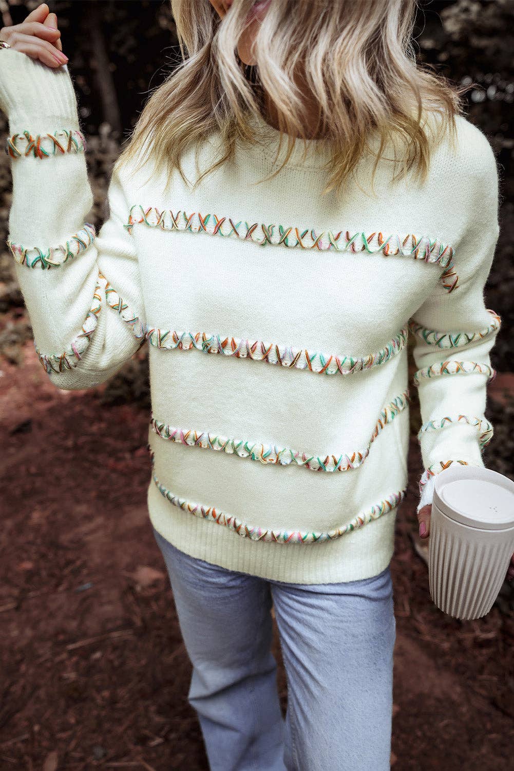 Colored Crossed Stitch Sweater