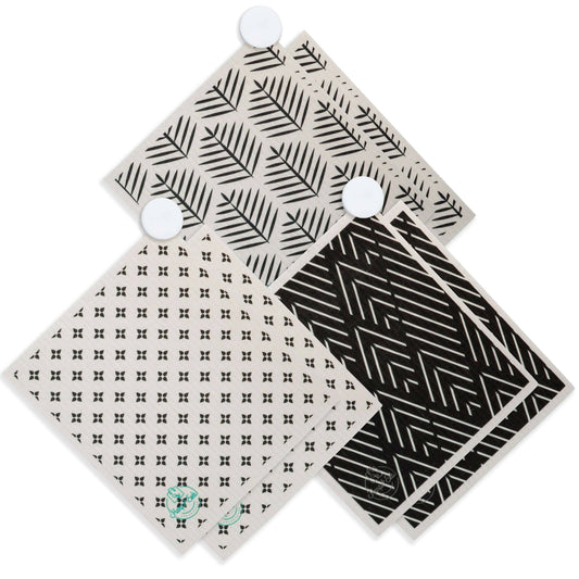 Swedish Dishcloths - 6 Pack - Black Tie