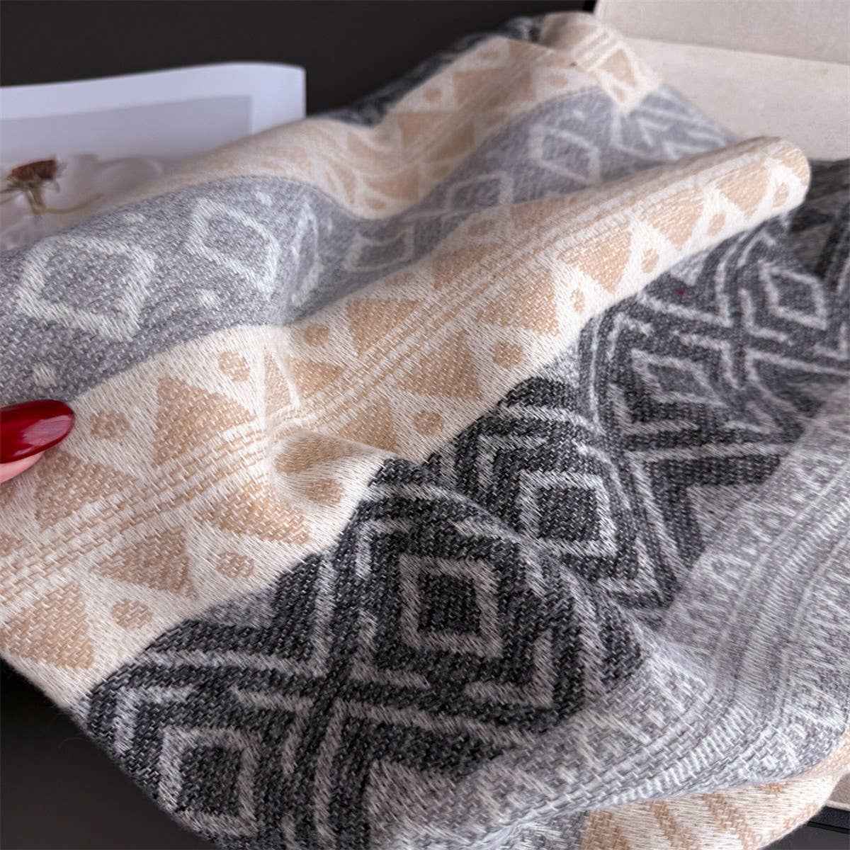 Classic Cashmere Feel Soft Warm Tassel Scarf