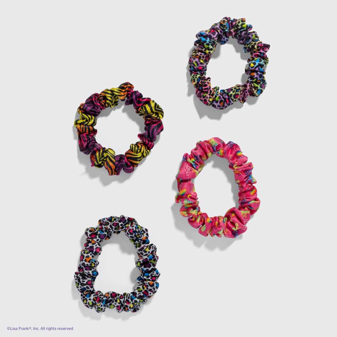 Lisa Frank x Kitsch Ruched Satin Scrunchies