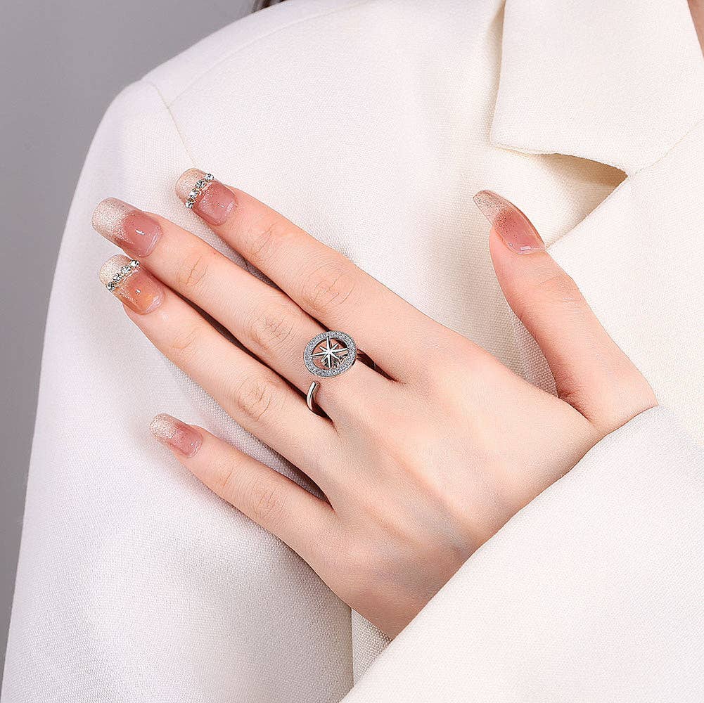 Gold Star Anxiety Fidget Spinner Ring in Solid Copper