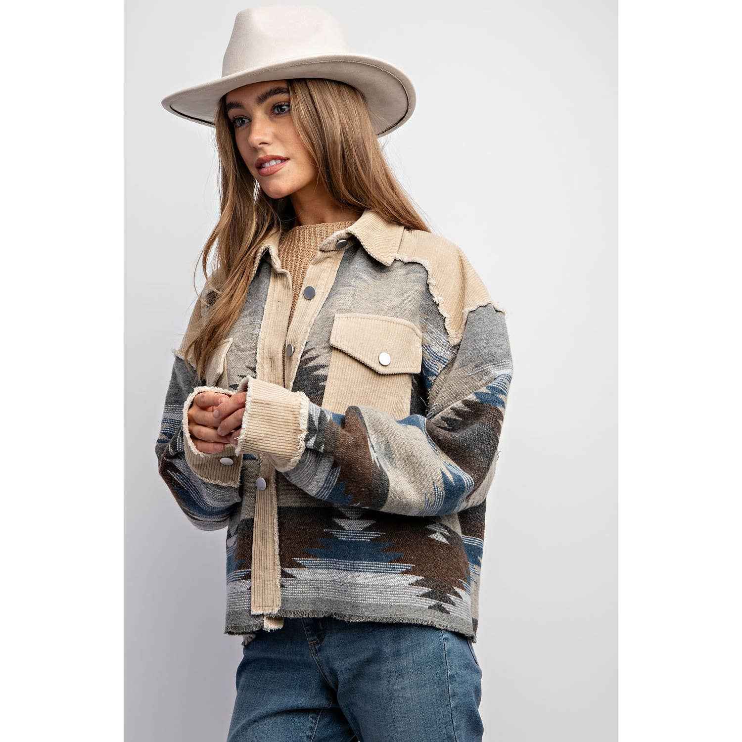 Tribal Pattern Colorblock Shackekt