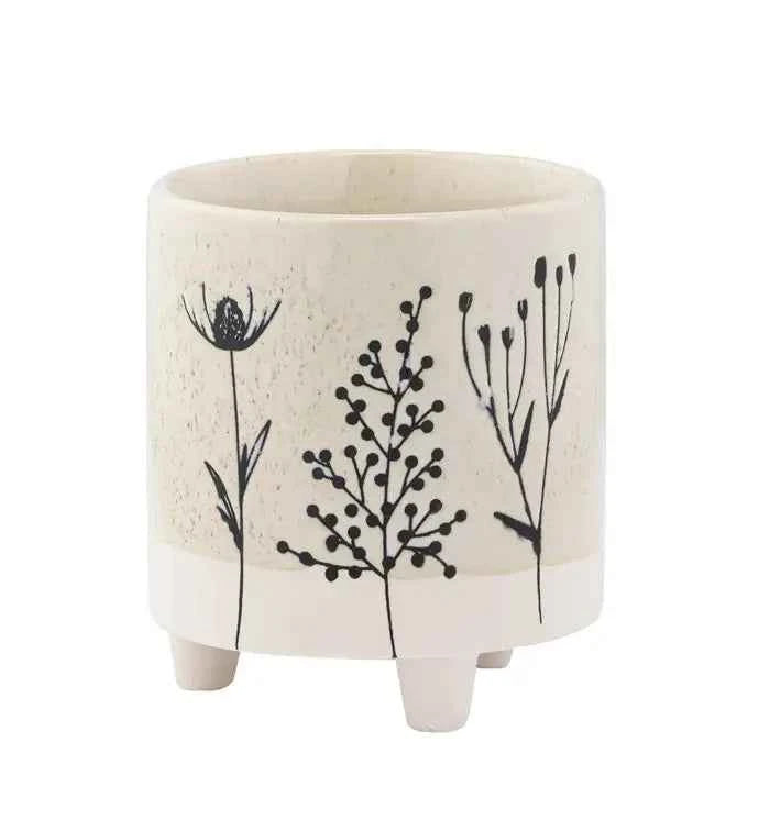 Black Wildflower Planter