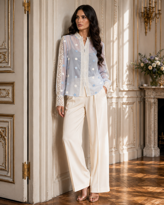 Grace Polka Dot Lace Blouse