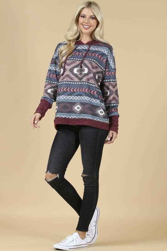 Tania Aztec Print Hoodie