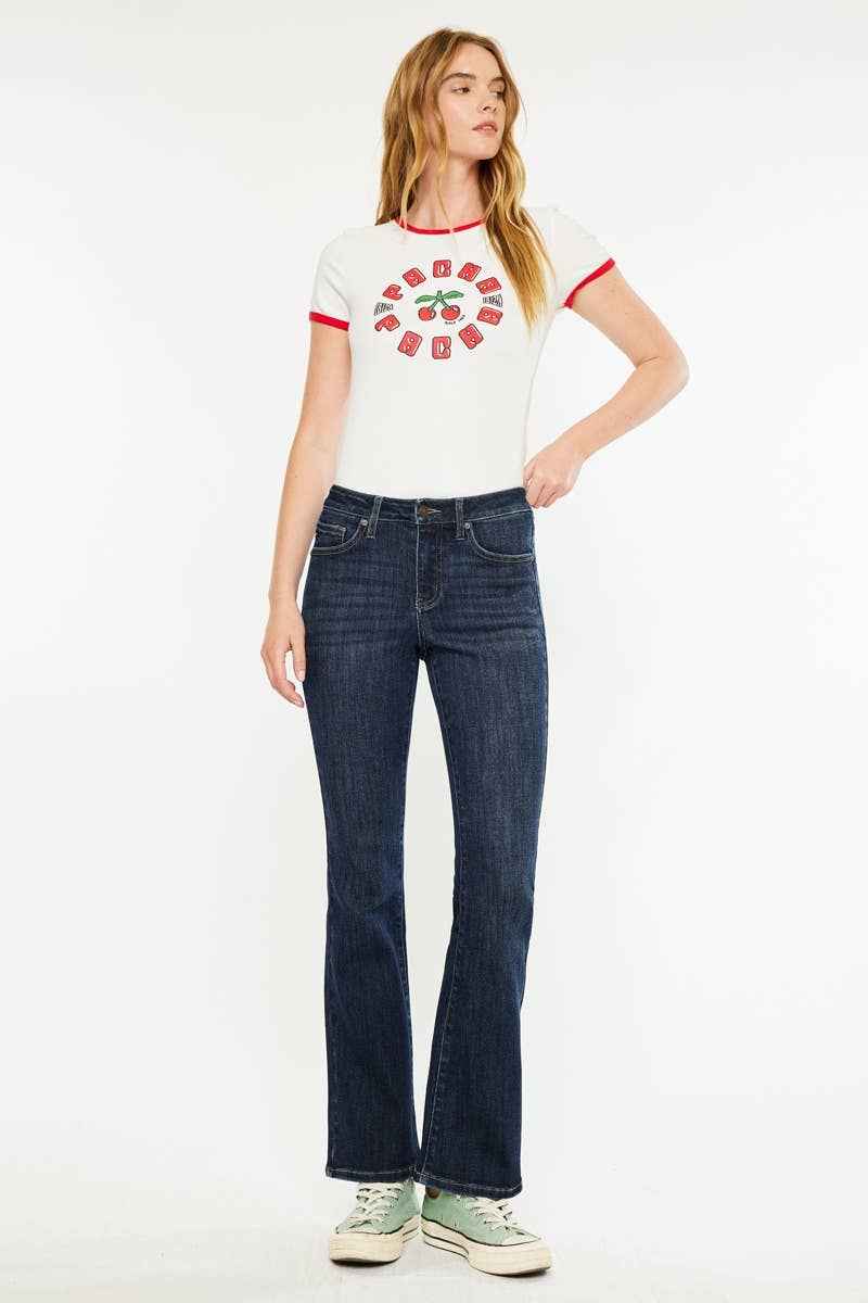 Kan Can USA - PETITE OPEN PACK  MID RISE BOOTCUT JEANS-KC70097D-PT