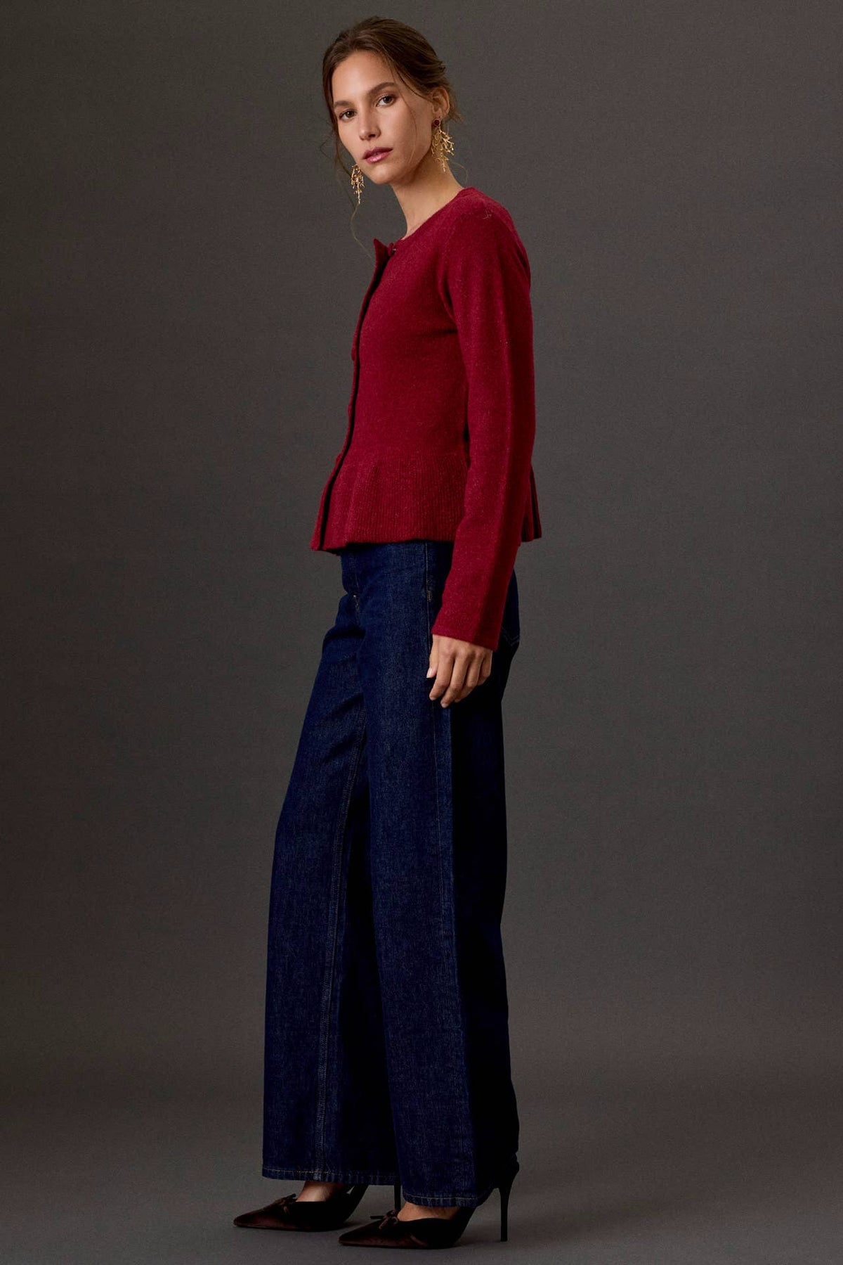 Peplum Knit Cardigan