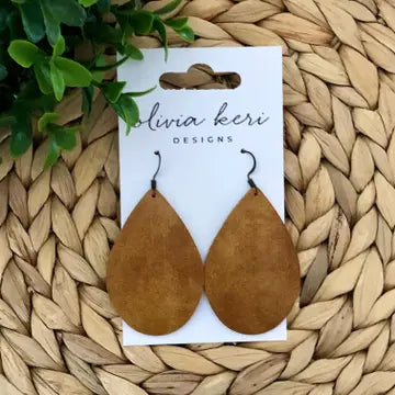 Camel Leather Earrings