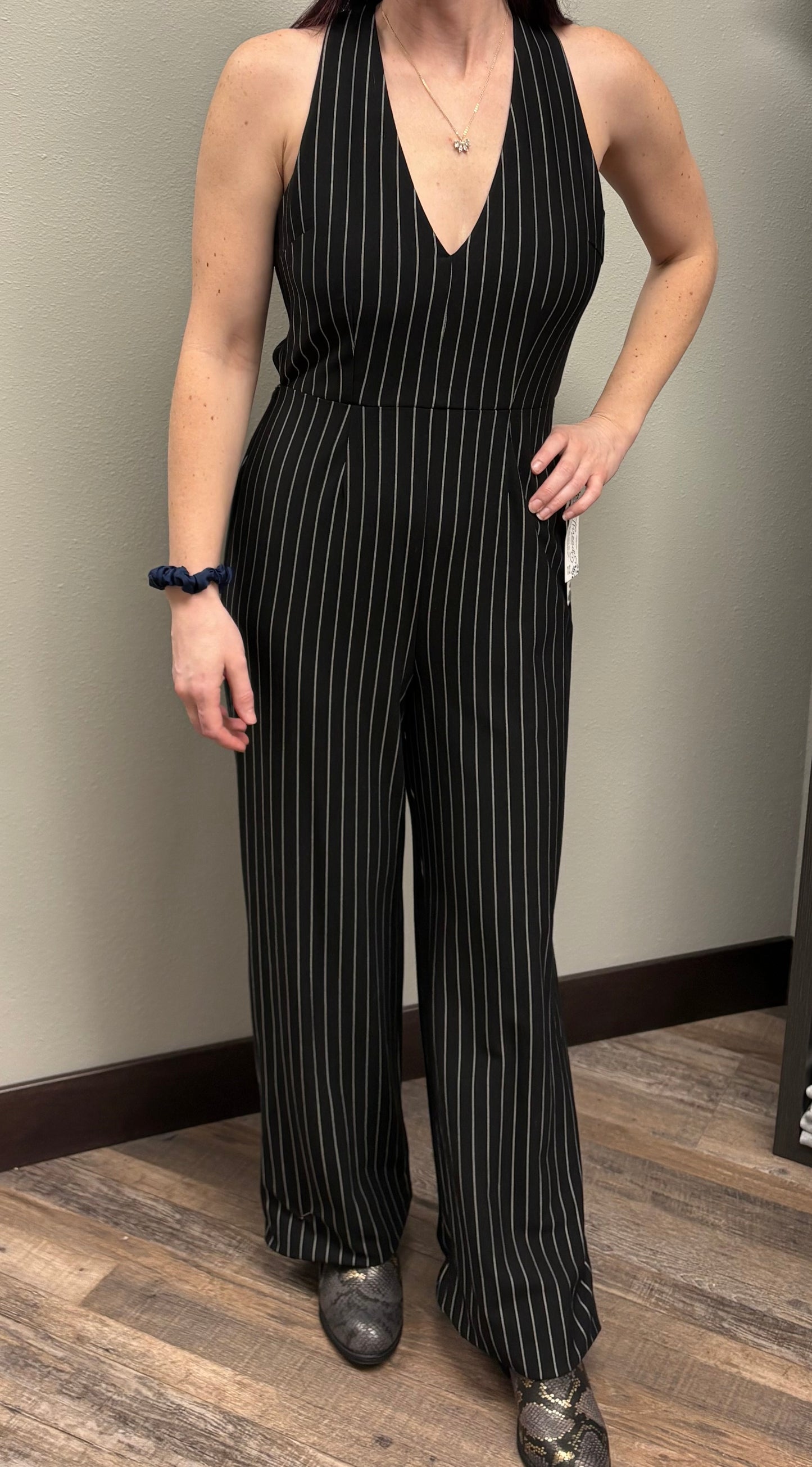 Black Striped Jumpsuit