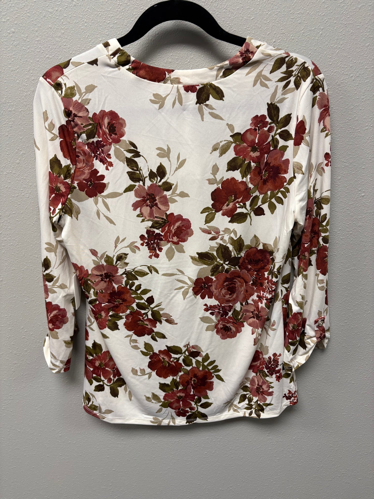 Floral Top with Square Zipper Pull - Threads Boutique