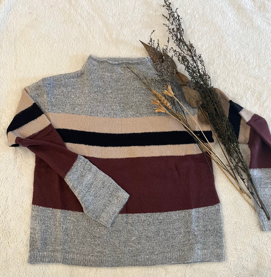 Mock Neck Colorblock Sweater