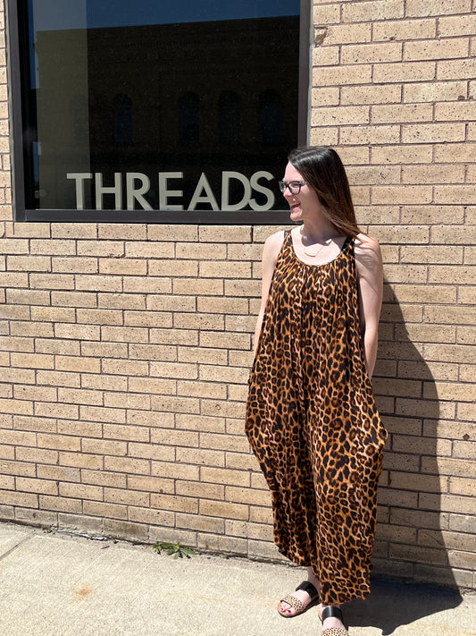 Leopard Jumpsuit with Pockets