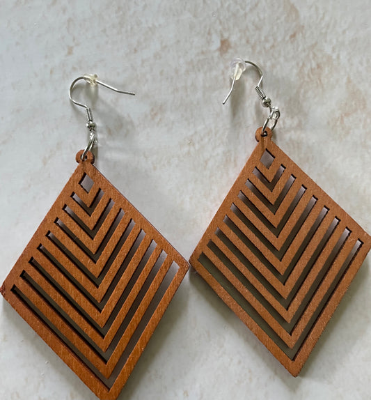 Triangle Wood Earrings