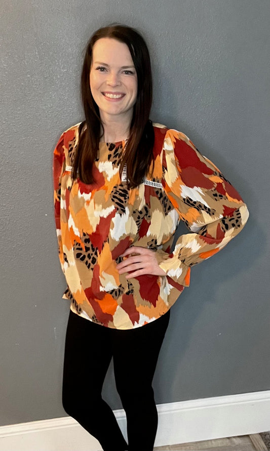 Leopard Long Sleeve Blouse