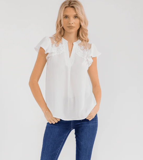 Claire Ruffle Sleeve Blouse