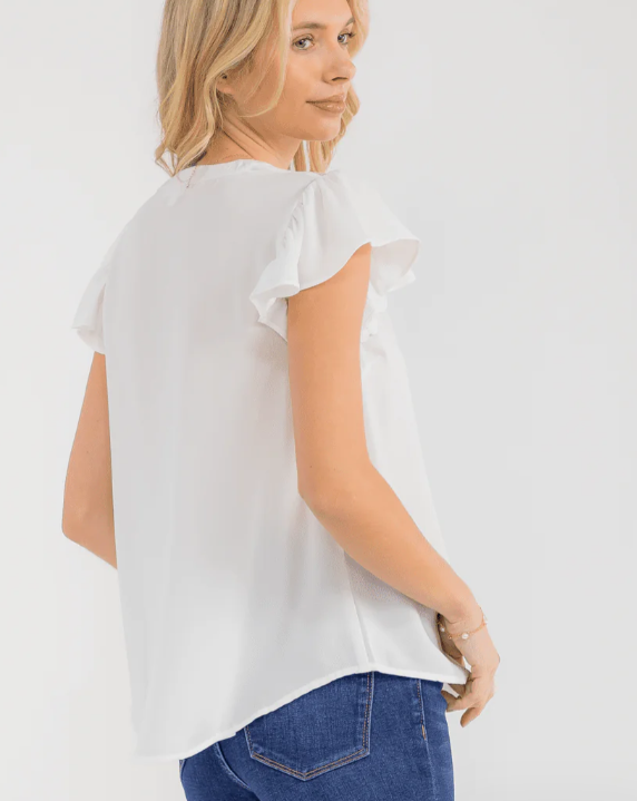 Claire Ruffle Sleeve Blouse